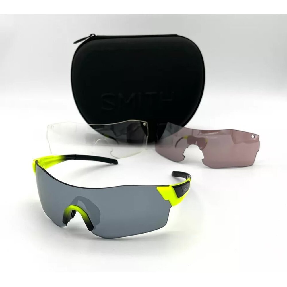 SMITH PIVOLOCK ARENA Acid Green Fade / Silver Mirror 99mm Sunglasses